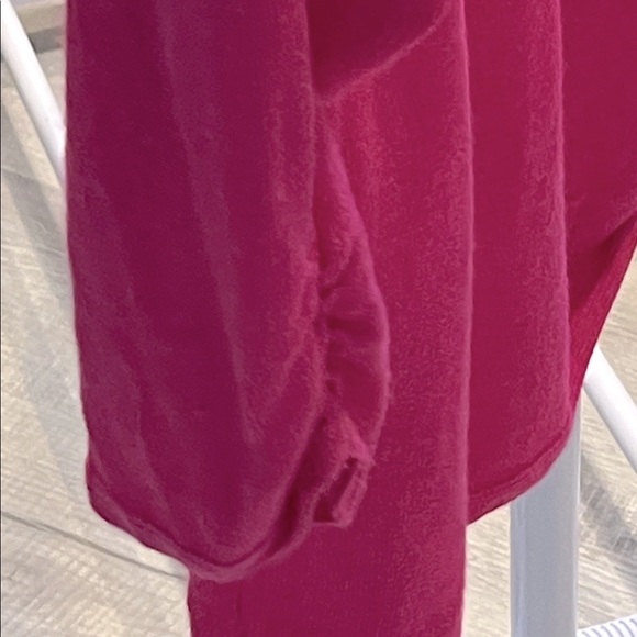 Chico's Vibrant Pink Boat Neck Sweater Top Side Drawstring Chico’s 4=US Size XXL - Picture 8 of 8